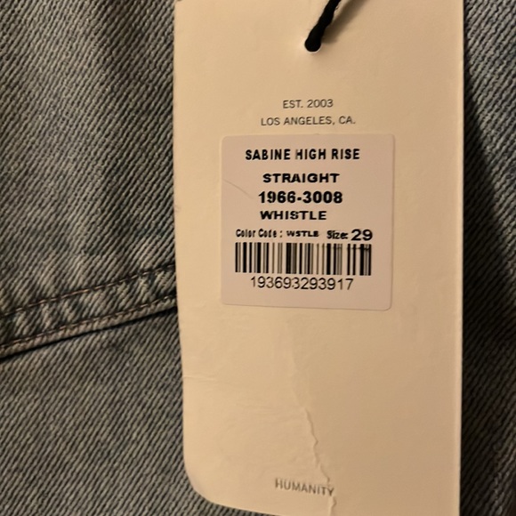 CITIZEN OF HUMANITY SABINE JEANS WHISTLE NWT - Picture 5 of 12